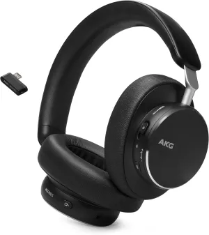 AKG N9 Hybrid - Wireless Over-Ear Noise Cancelling Headphones, 2.4GHz USB-C dongle and BT, Hi-Res Quality AKG Sound, True Adaptive Noise Cancelling, Zoom Certified Superior Call Quality (Black)