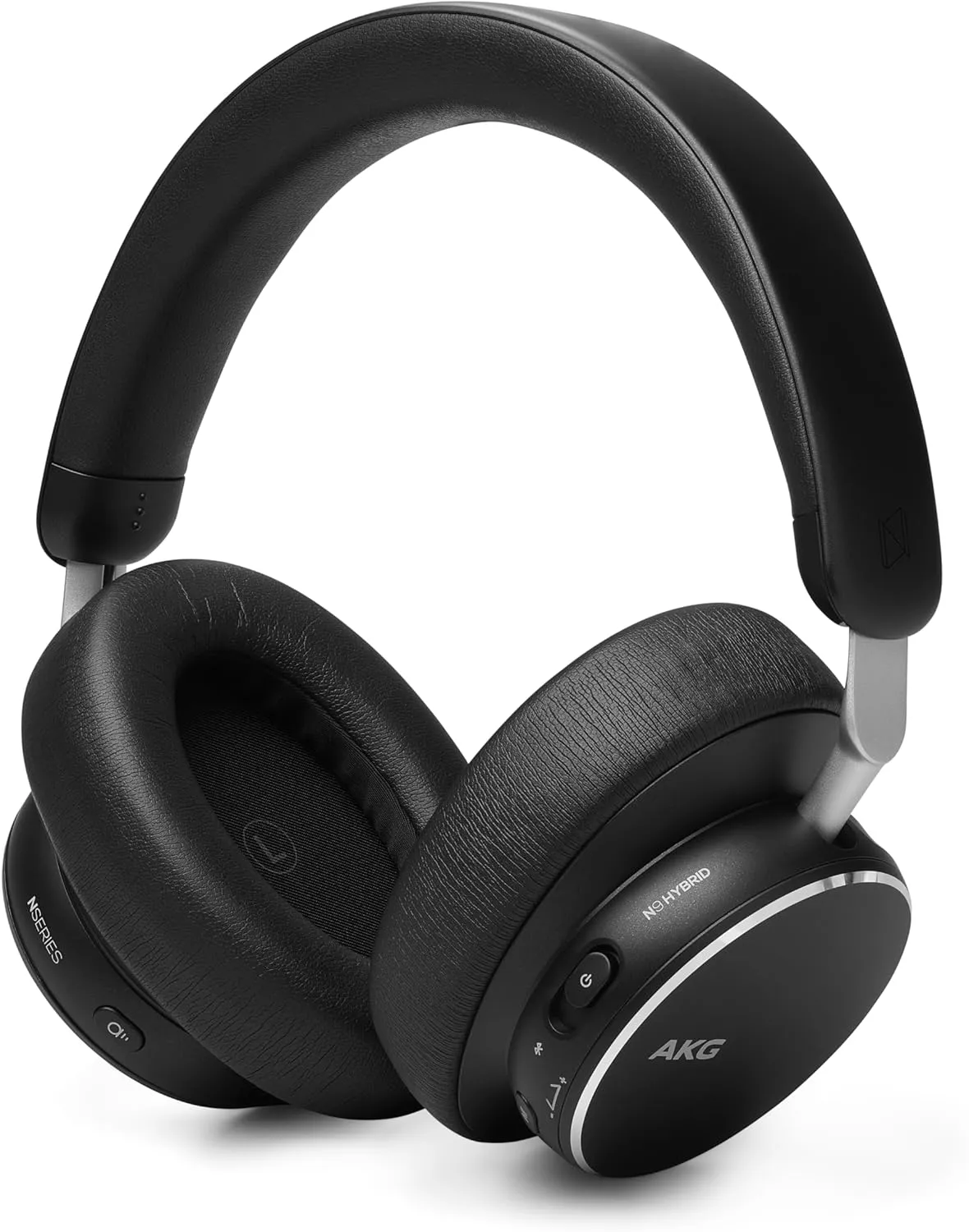 AKG N9 Hybrid - Wireless Over-Ear Noise Cancelling Headphones, 2.4GHz USB-C dongle and BT, Hi-Res Quality AKG Sound, True Adaptive Noise Cancelling, Zoom Certified Superior Call Quality (Black)
