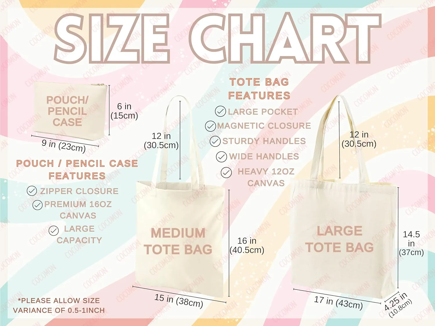 Alpha Chi Omega Tote Bag – Officially Licensed Sorority Canvas Tote, Large Personalized Gift for AΧΩ Sisters, Big Little Reveal, Bid Day, Greek Life Merchandise (Pink Candy, Medium Bag)