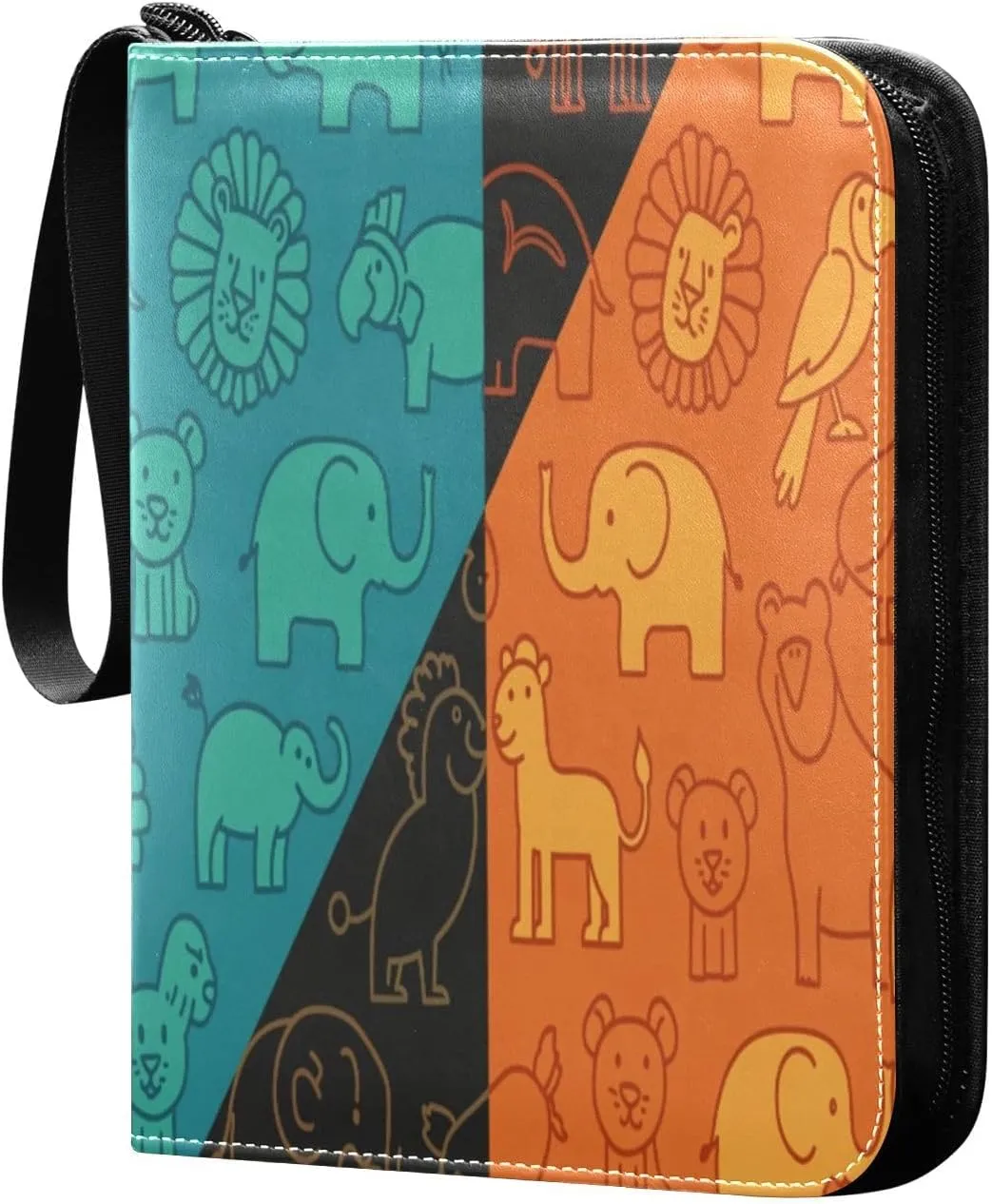 Animals Card Binder 4 Pockets, 400 Pockets Trading Card Binder Removable Card Albums Card Holder for Games, Sports, Football, Baseball Cards