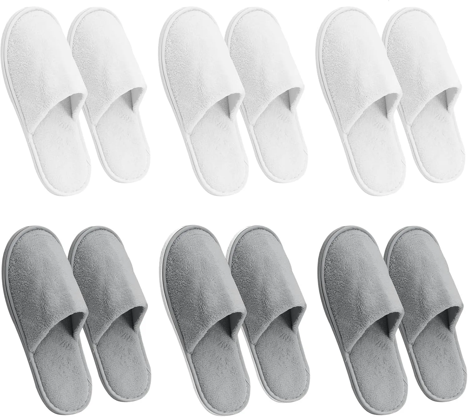 AQUEENLY 6 Pairs Disposable Slippers for Guests, Washable Spa Slippers House Slippers for Guests, Hotel Slippers Guest Slippers for Shoeless Home, Non Slip Indoor Slippers Home Slippers for Women Men