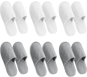 AQUEENLY 6 Pairs Disposable Slippers for Guests, Washable Spa Slippers House Slippers for Guests, Hotel Slippers Guest Slippers for Shoeless Home, Non Slip Indoor Slippers Home Slippers for Women Men
