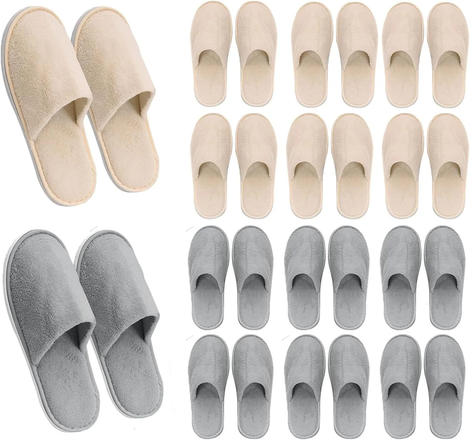 AQUEENLY House Slippers - Washable Spa Slippers Non Slip Indoor Guest Slippers for Shoeless Home, Women & Men