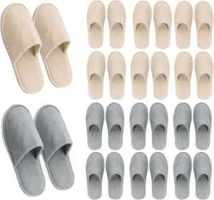 AQUEENLY House Slippers - Washable Spa Slippers Non Slip Indoor Guest Slippers for Shoeless Home, Women & Men