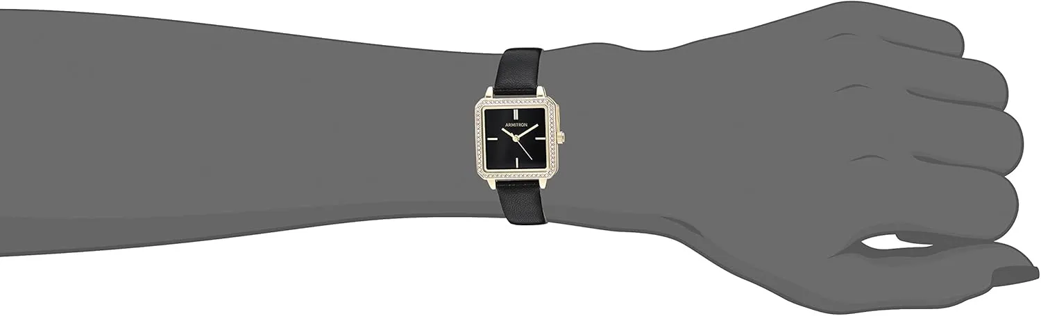 Armitron Women's Genuine Crystal Accented Leather Strap Watch, 75/5597