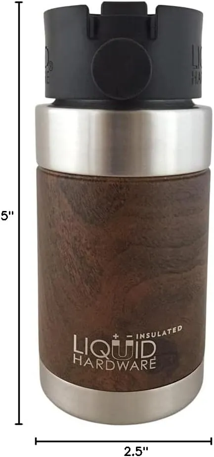 Aurora: Never Lose Your Lid | Patented Magnetic Quick Stick Lid | Travel Coffee Mug | Stainless Steel Double Wall Vacuum Insulated | Leak Proof | BPA Free (Walnut, 12 oz)
