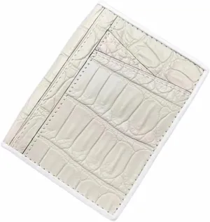 Authentic Crocodile Skin Women Fashion Colorful Card Holders Genuine Alligator Leather Lady Small Short Wallet Female Card Purse (GRAY)