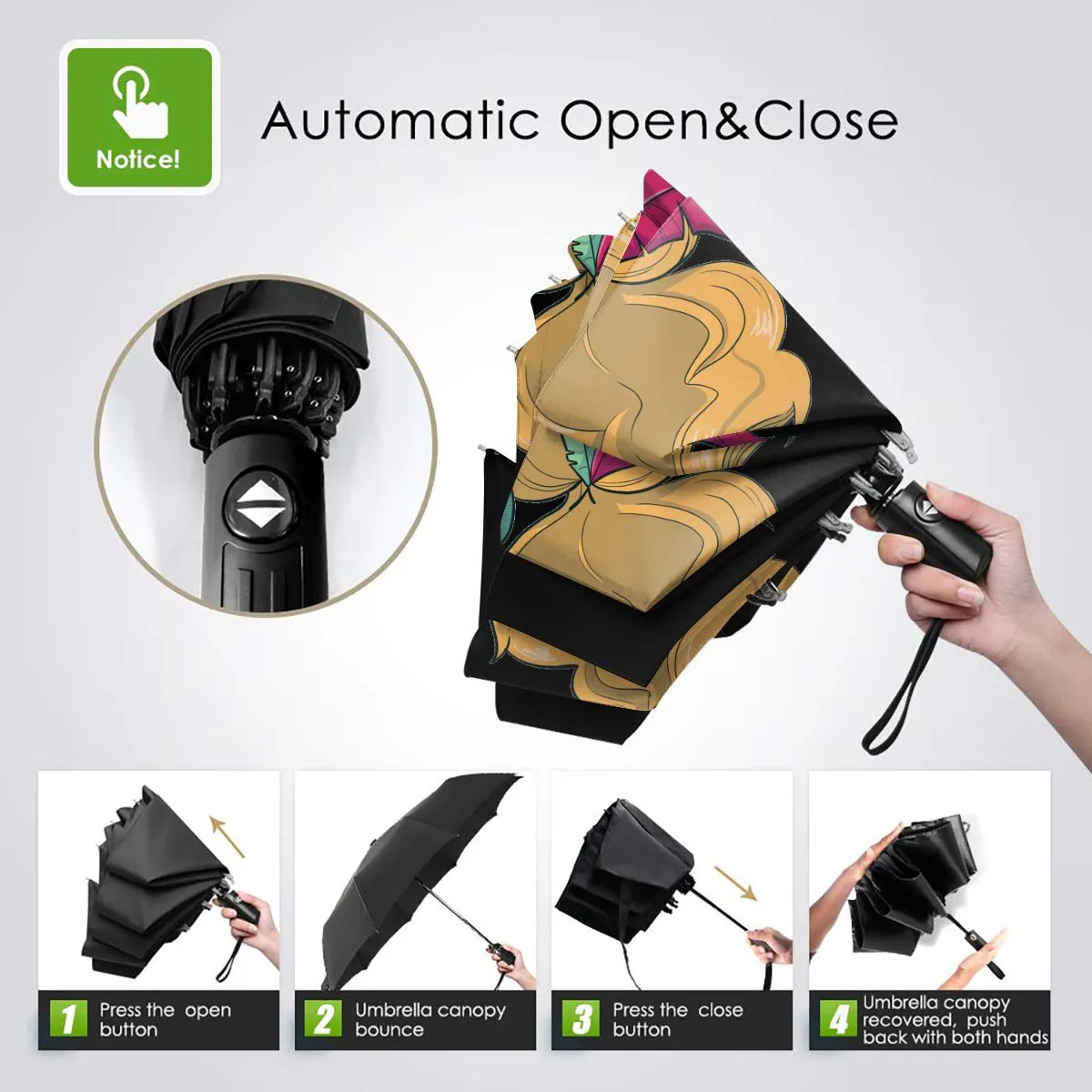 Automatic Tri-fold Umbrella 418075832 Reliable shipping Lightweight