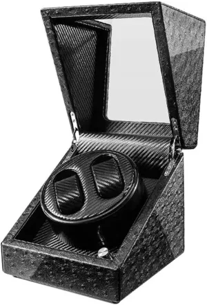 Automatic Watch Winder, Blue Led Light Quiet Motor 5 Rotation Modes Watches Box Accessories