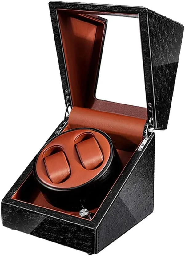 Automatic Watch Winder, Blue LED Light Quiet Motor 5 Rotation Modes Watches Box Watch Winder for Automatic Watches