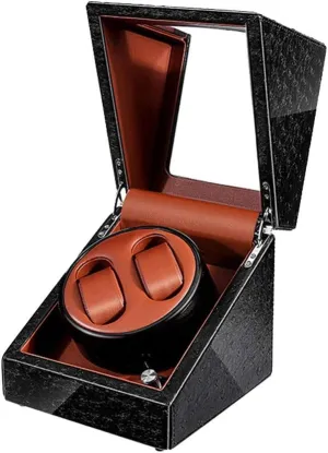 Automatic Watch Winder, Blue LED Light Quiet Motor 5 Rotation Modes Watches Box Watch Winder for Automatic Watches