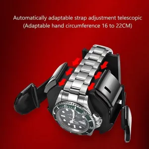 Automatic Watch Winder Box for 6 Watches, Touch LCD Screen and Remote Control,5 Rotation Modes Built-in LED LightHoliday (B A)