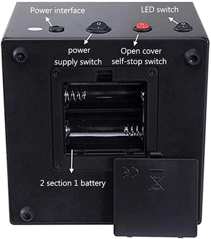 Automatic Watch Winder Box Watch Storage Box Wooden Double Automatic Watch Winder, LED Storage Watches Boxes 5 Rotation Modes Display Case Box Watch Winder，B