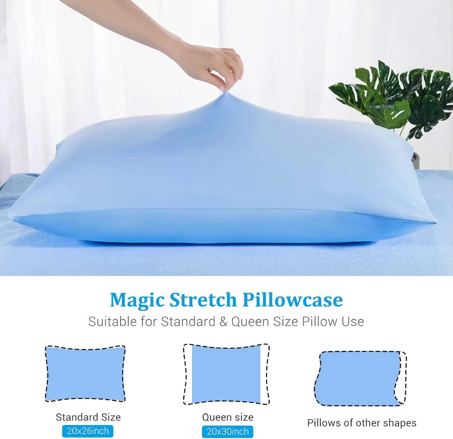 Avolare Cooling Pillow Cases, Arc-Chill Q-max>0.5 Cool Pillowcases for Hot Sleepers, Soft Silky 20" x 30" Summer Pillow Cover with Zipper (Blue, Standard & Queen Size)