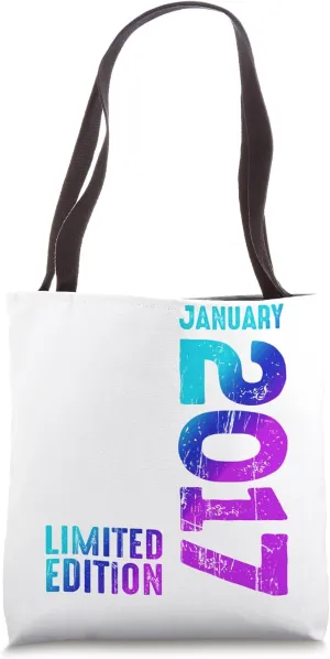 Awesome January 2017 Since 2017 Vintage 2017 Retro 2017 Tote Bag