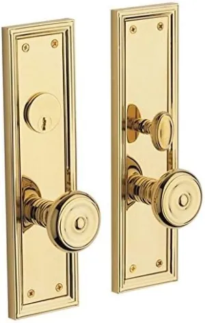 Baldwin 6547.ENTR Nashville Single Cylinder Mortise Handleset Trim Set, Non-Lacquered Brass
