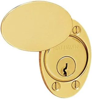Baldwin 6755 Oval Cylinder Lock Cover Plate, Non-Lacquered Brass