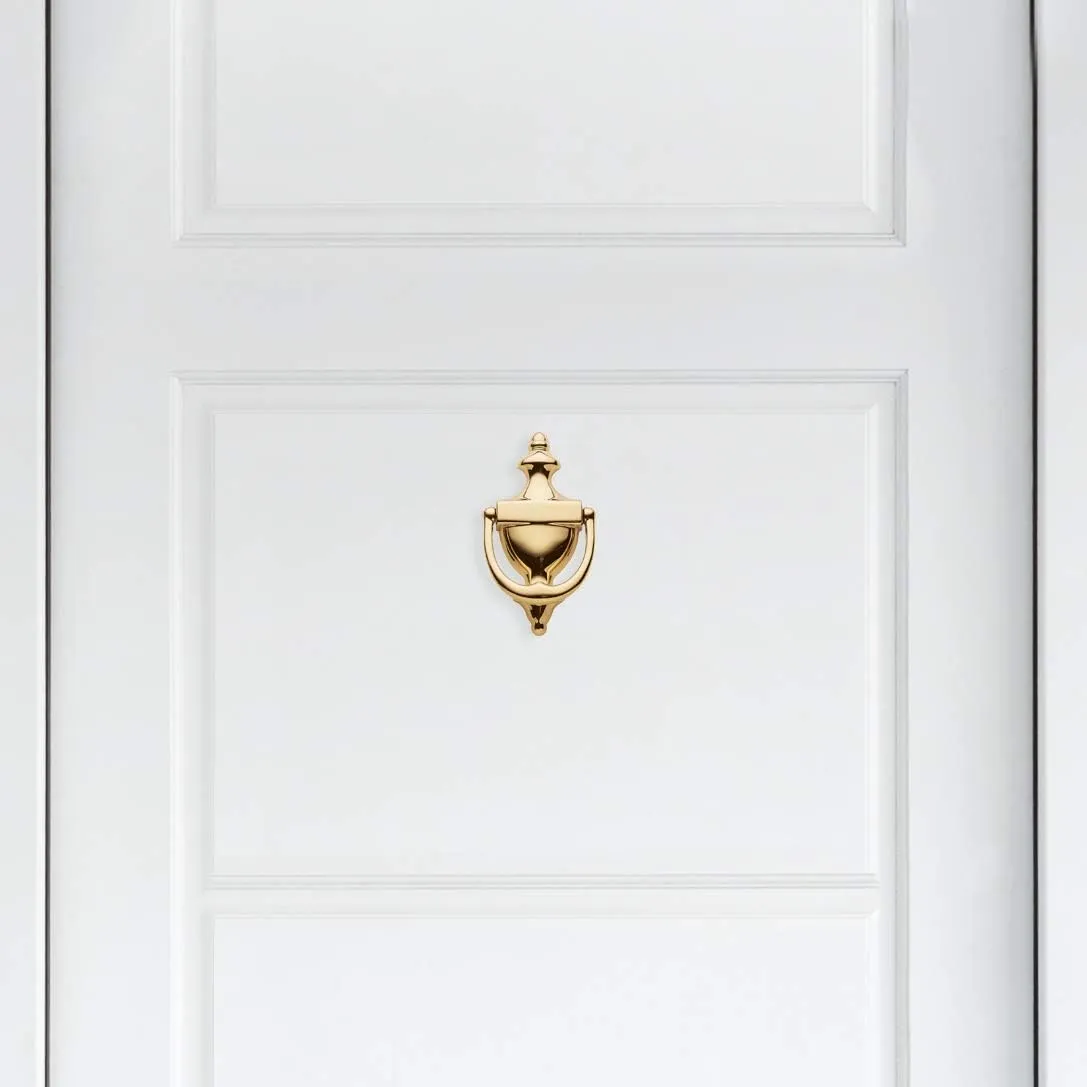 Baldwin Estate 0102.003 Colonial Knocker in Polished Brass, 6.5"x3.5"