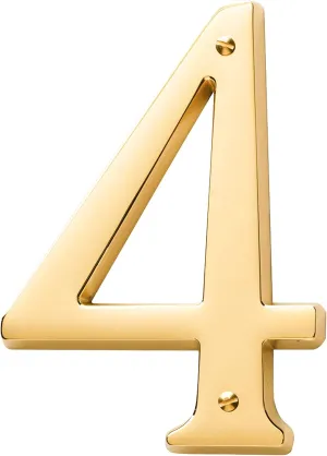 Baldwin Estate 90674.003.CD Solid Brass Traditional House Number Four in Polished Brass, 4.75"