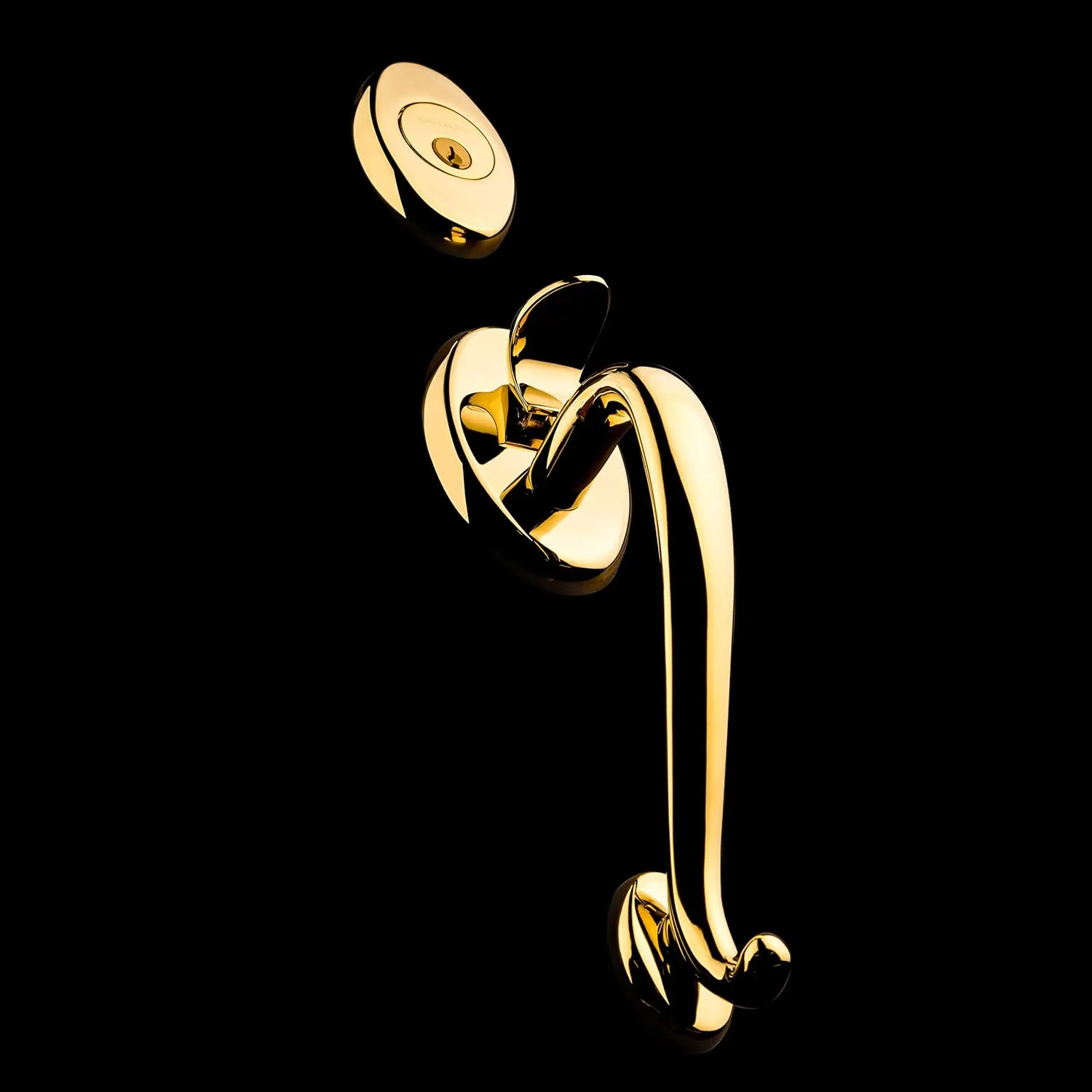 Baldwin Estate Polished Brass Logan Single Cylinder Sectional Handleset with Classic Round Knob, 85315.003.ENTR