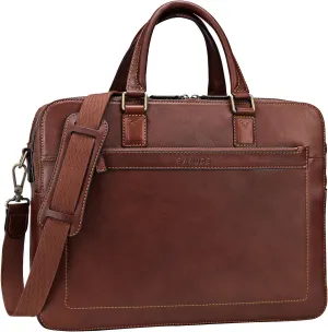 Banuce Full Grains Italian Leather Briefcase for Men 14 inch Laptop Bag Attache Case