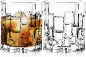 Barski Whiskey Glasses - Double Old Fashioned Rocks Glass - Set of 2 Lowball Tumbler - DOF Crystal Glass Tumblers - For Scotch - Bourbon - Water - Beverage - Drinking Glasses - 11 oz - Made in Europe