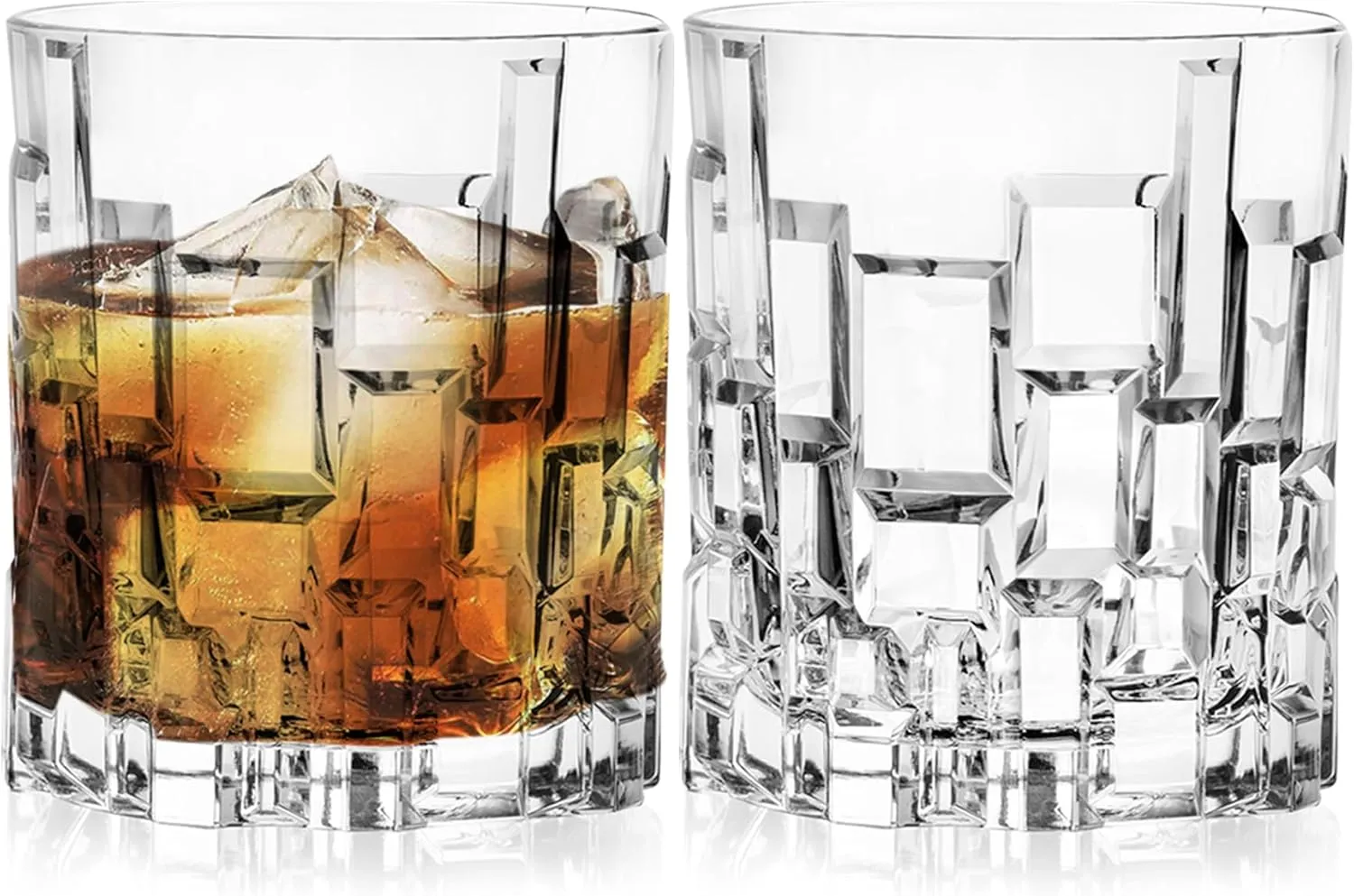Barski Whiskey Glasses - Double Old Fashioned Rocks Glass - Set of 2 Lowball Tumbler - DOF Crystal Glass Tumblers - For Scotch - Bourbon - Water - Beverage - Drinking Glasses - 11 oz - Made in Europe