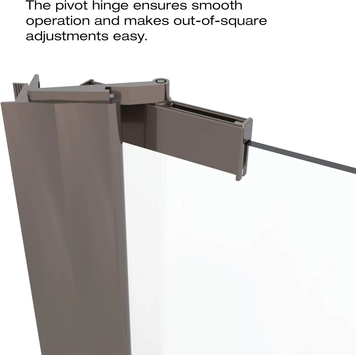 Basco ARMN00A3066OBOR Armon Single Swing Shower Door, Oil Rubbed Bronze, 28.625-30.125 in. Wide x 66 in. high, Obscure Glass