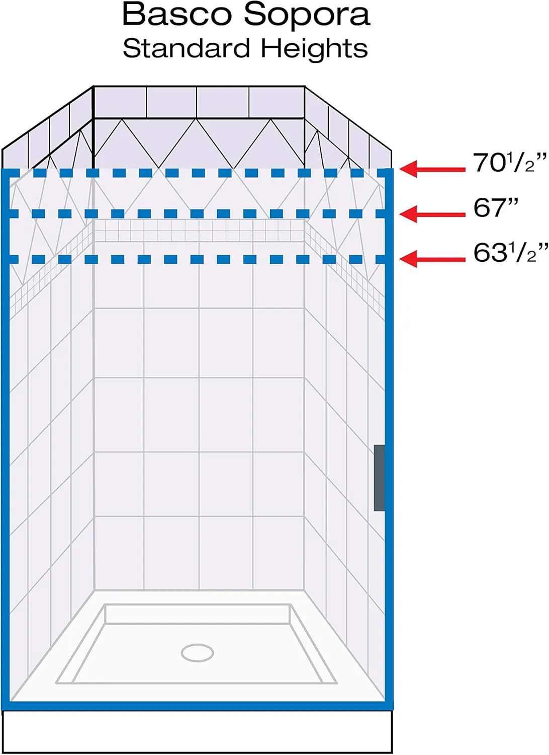 Basco Sopora 27.25- 29 in. Width, Pivot Shower Door, AquaGlideXP Clear Glass, Brushed Nickel Finish