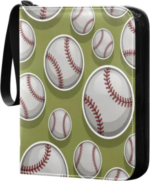 Baseballs Card Binder 4 Pockets, 400 Pockets Trading Card Binder Removable Card Albums Card Holder for Games, Sports, Football, Baseball Cards