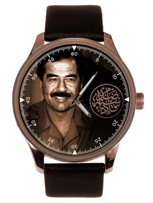 Battle of Qadsiyah Sunni Victory. Saddam Hussein Iraqi Ba'ath Party Propaganda Military Commemorative Art Solid Brass Watch