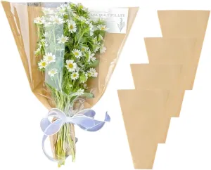 BBJ WRAPS Flower Bouquet Sleeve Clear Cellophane Plastic Packaging Bags-50 Counts