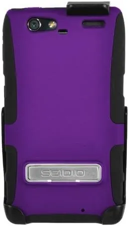 BD2-HK3MTRMK-PR DILEX Case with Metal Kickstand and Holster Combo for use with Motorola DROID RAZR MAXX - Amethyst
