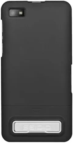 BD2-HR3BBZ10K-BK SURFACE Combo with Metal Kickstand Case and Holster for BlackBerry Z10 - Retail Packaging - Black