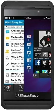 BD2-HR3BBZ10K-BK SURFACE Combo with Metal Kickstand Case and Holster for BlackBerry Z10 - Retail Packaging - Black