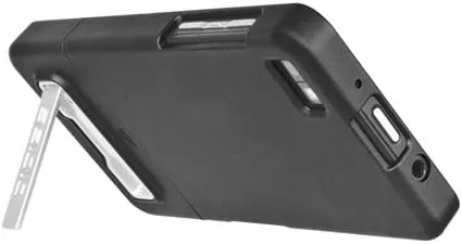 BD2-HR3BBZ10K-BK SURFACE Combo with Metal Kickstand Case and Holster for BlackBerry Z10 - Retail Packaging - Black