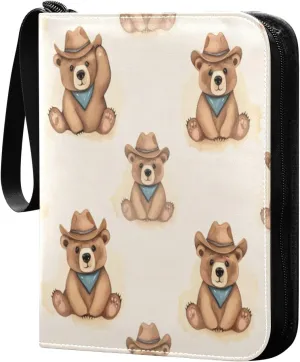 Bears Card Binder 4 Pockets, 400 Pockets Trading Card Binder Removable Card Albums Card Holder for Games, Sports, Football, Baseball Cards