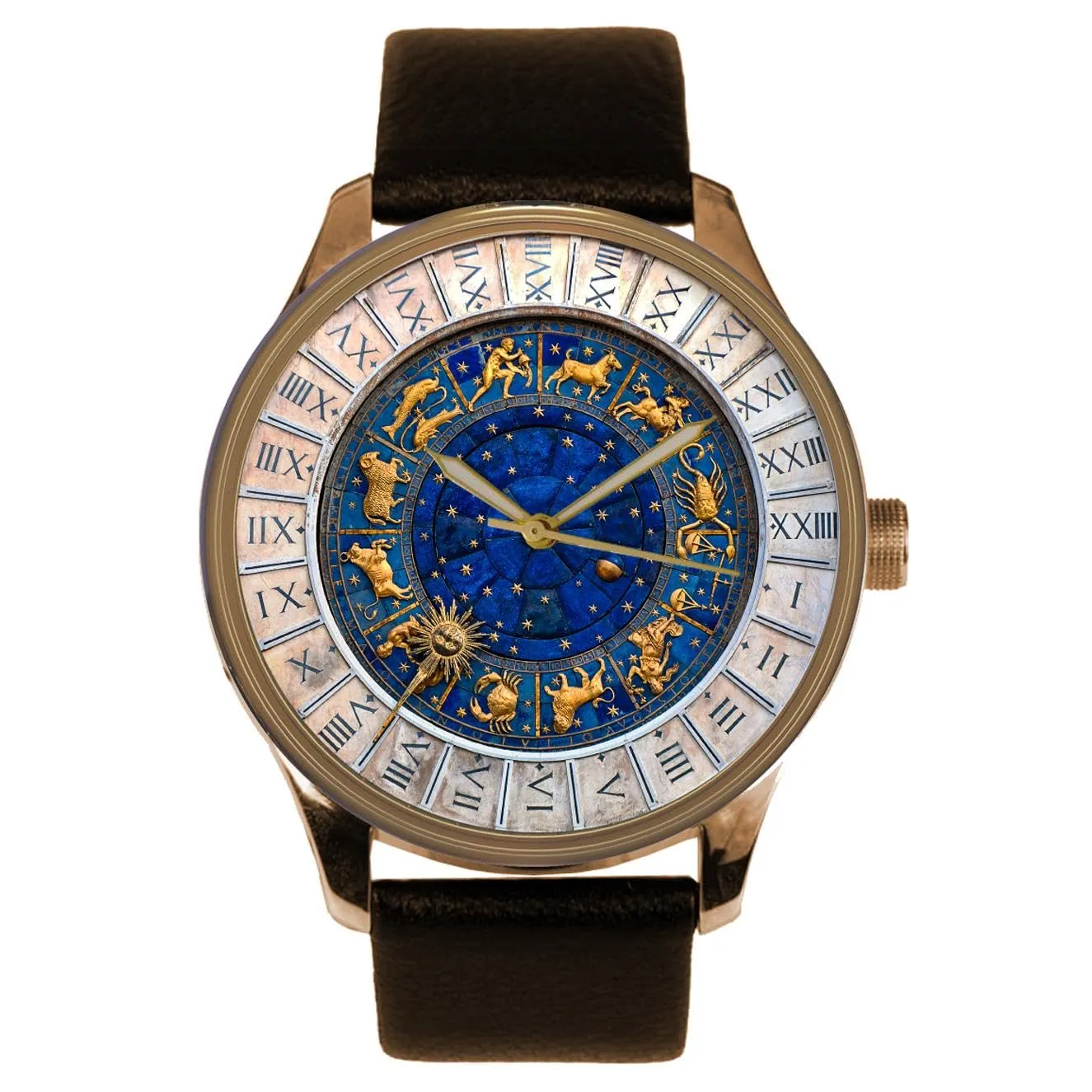 Beautiful Antique Astrology Art Saint Mark Tower Clock Venice, Solid Brass Collectible Watch