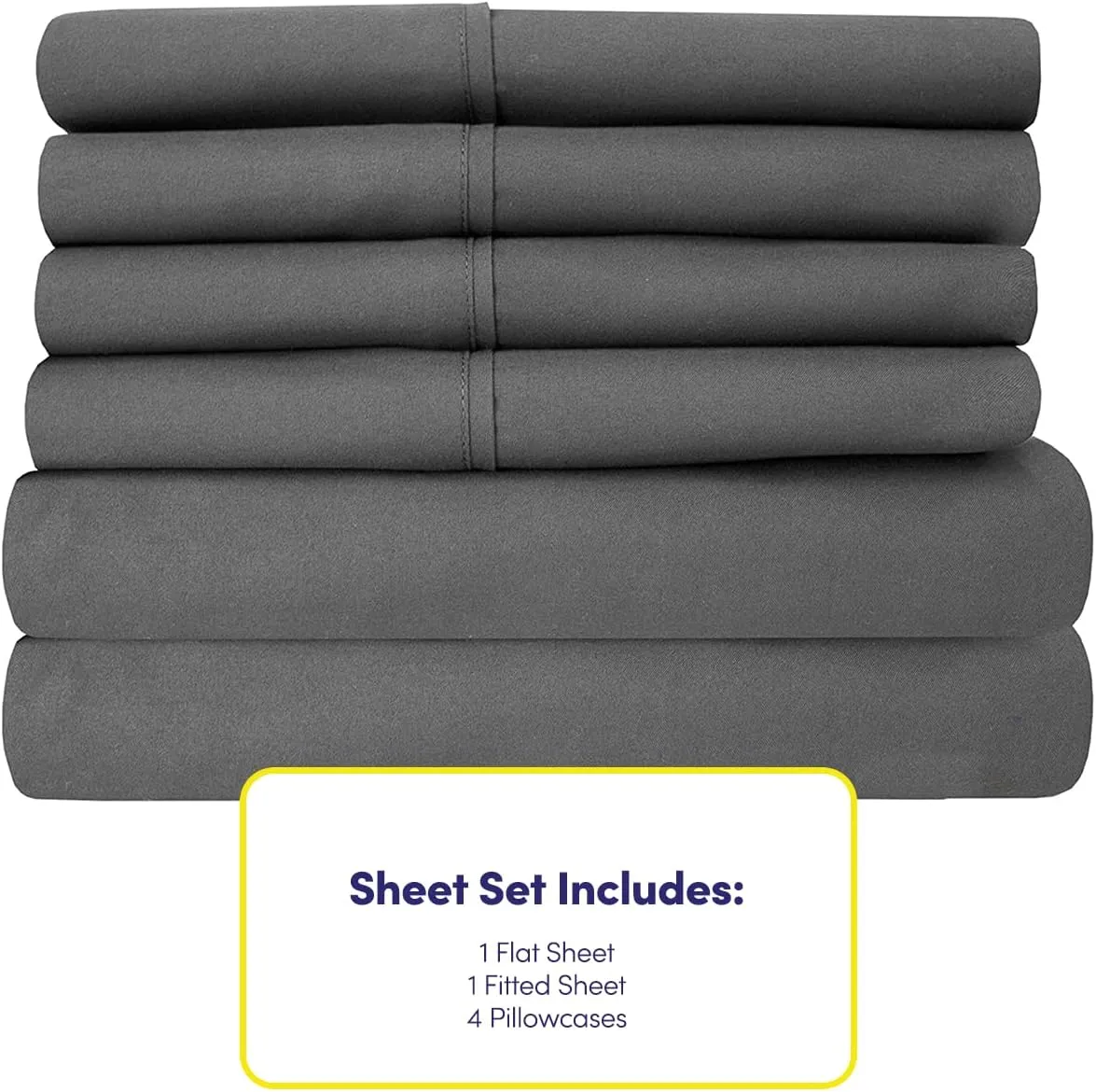 Bed Sheets Queen Size Grey - 6 Piece 1500 Supreme Collection Fine Brushed Microfiber Deep Pocket Queen Sheet Set Bedding - 2 EXTRA PILLOW CASES, GREAT VALUE - Queen, Gray