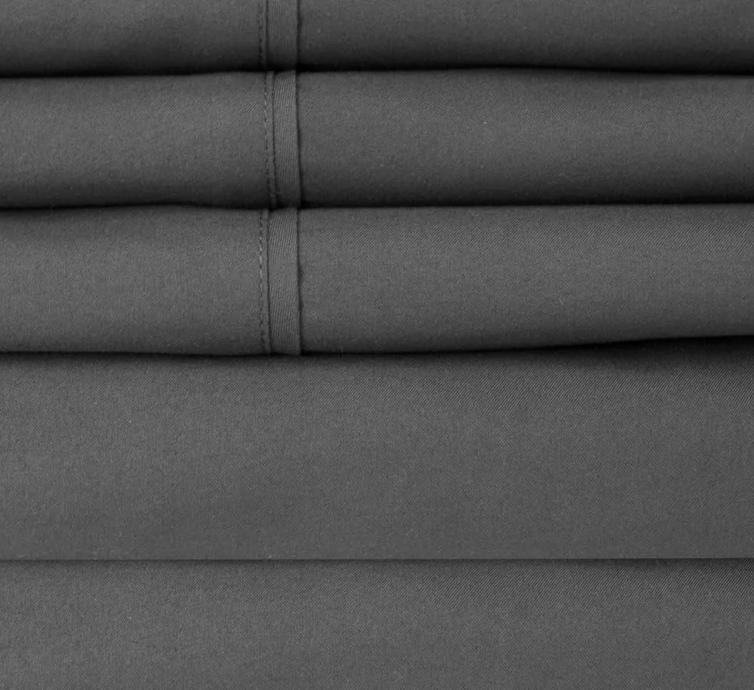 Bed Sheets Queen Size Grey - 6 Piece 1500 Supreme Collection Fine Brushed Microfiber Deep Pocket Queen Sheet Set Bedding - 2 EXTRA PILLOW CASES, GREAT VALUE - Queen, Gray