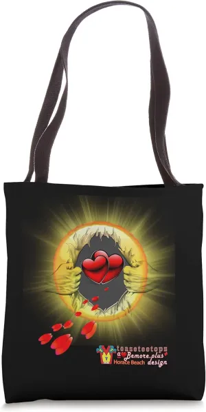 Bemore.Plus Designs, Love - Hearts Abound. teaseteetops, Tote Bag