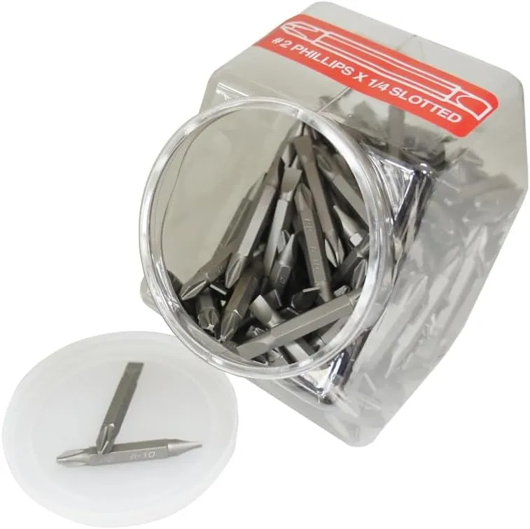 Best Way Tools #2 and 1/4 Phillips/Slotted Double Ended Screwdriver Bit 1/4 in. Dia. x 2 in. L 1