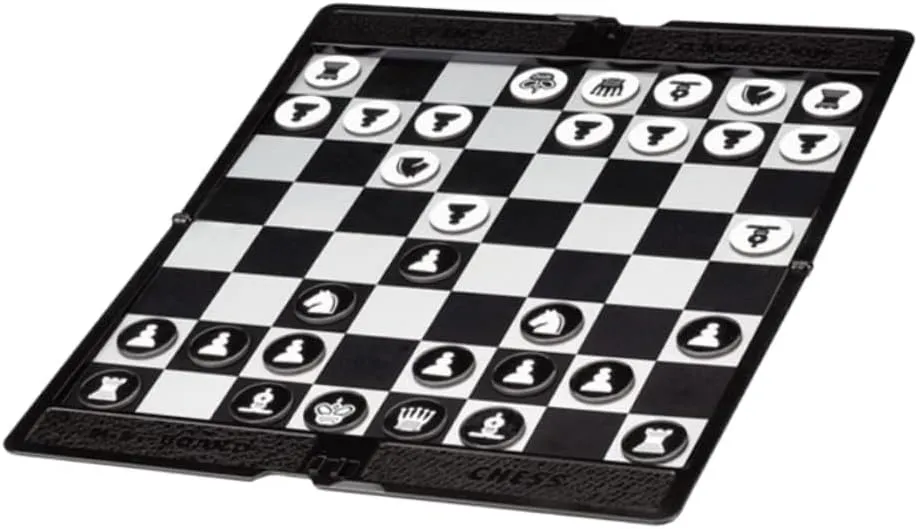 BESTonZON 1 Foldable International Checkers Plastic Checkers for Adults Black Lightweight Sturdy