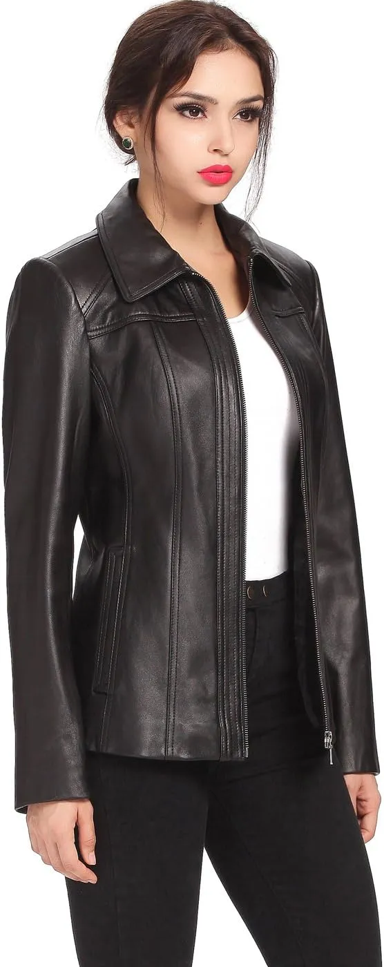 BGSD Women Ellen Lambskin Leather Jacket (Also available in Plus Size & Petite)