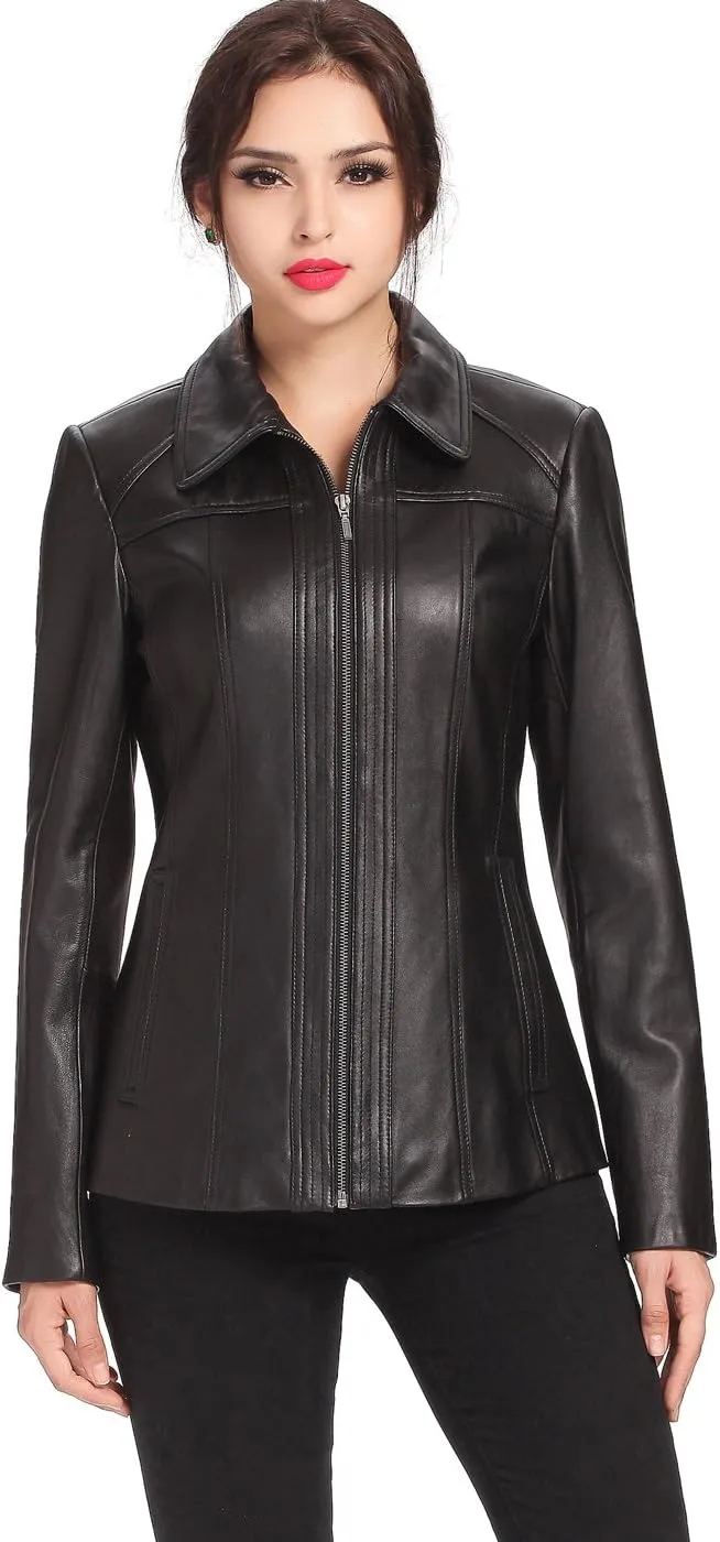 BGSD Women Ellen Lambskin Leather Jacket (Also available in Plus Size & Petite)