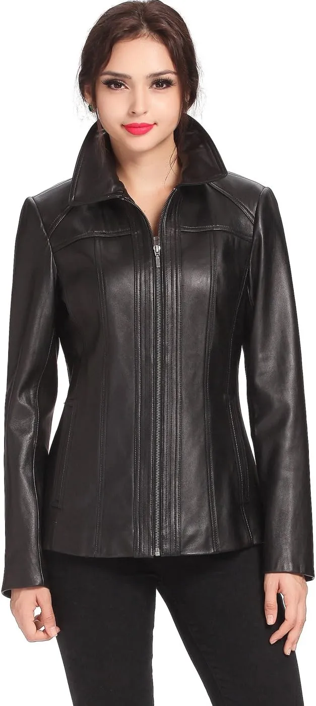 BGSD Women Ellen Lambskin Leather Jacket (Also available in Plus Size & Petite)