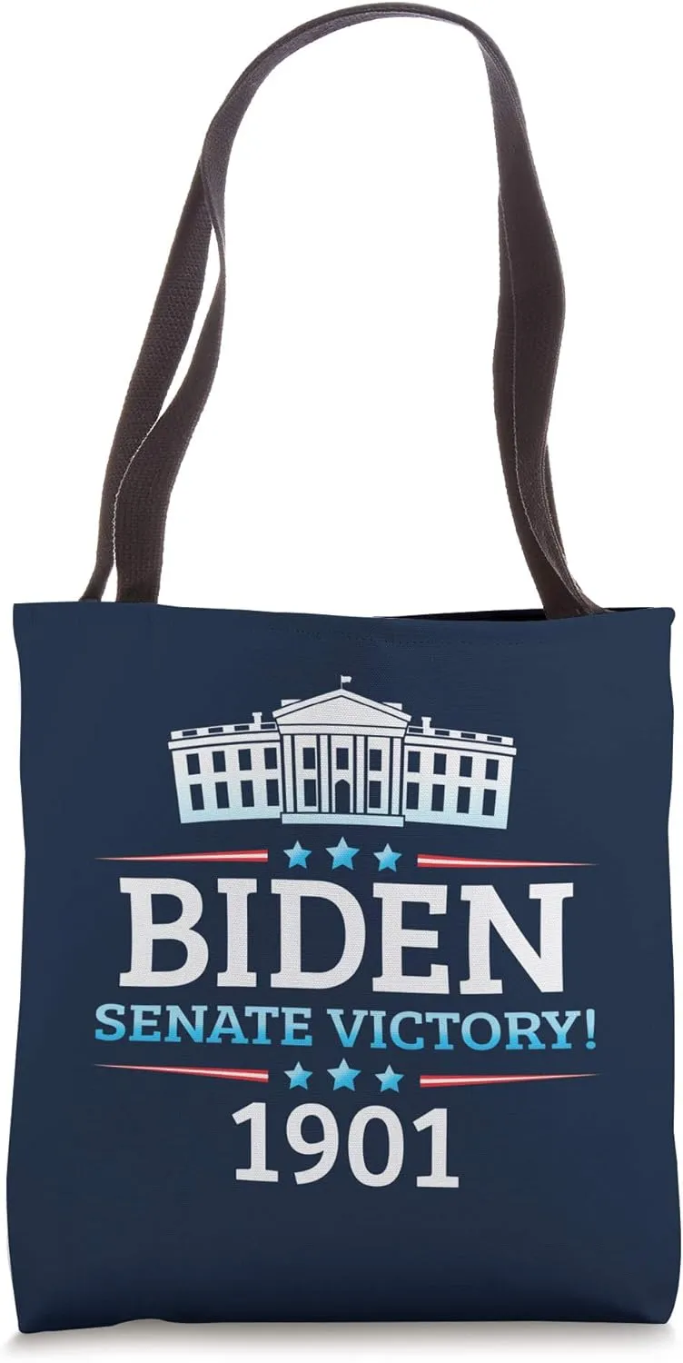 Biden Senate Victory 1901 White House Funny Political Tote Bag