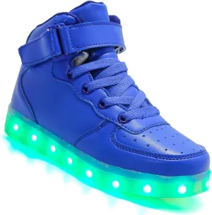 Big Kids Adult Light Up Trainers Luminous Sneakers Boys Girls USB Charging Led High Top Flashing Shoes Xmas