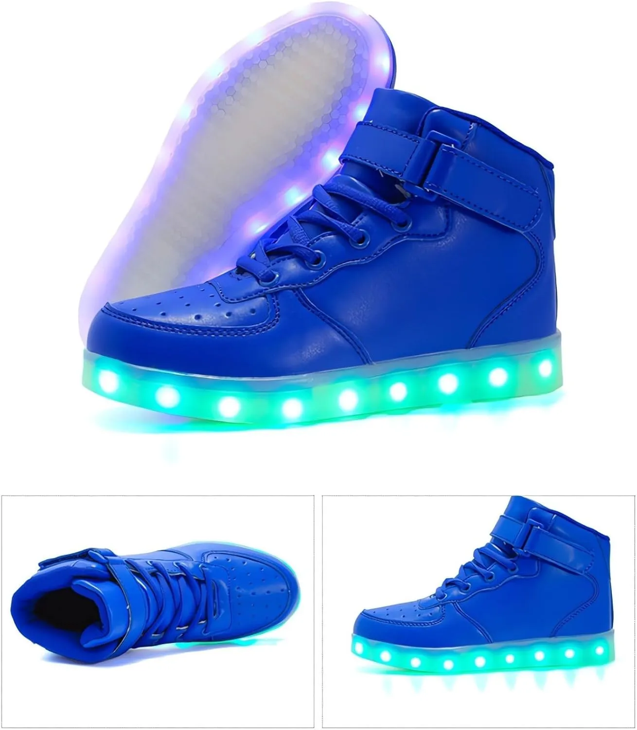 Big Kids Adult Light Up Trainers Luminous Sneakers Boys Girls USB Charging Led High Top Flashing Shoes Xmas