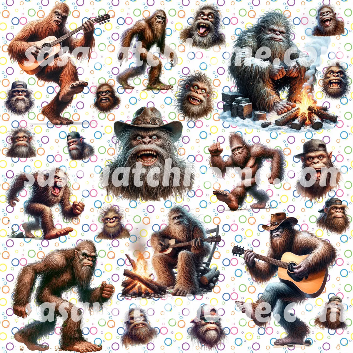 Bigfoot / Sasquatch Themed School Locker, Magnetic Wallpaper 2 pcs